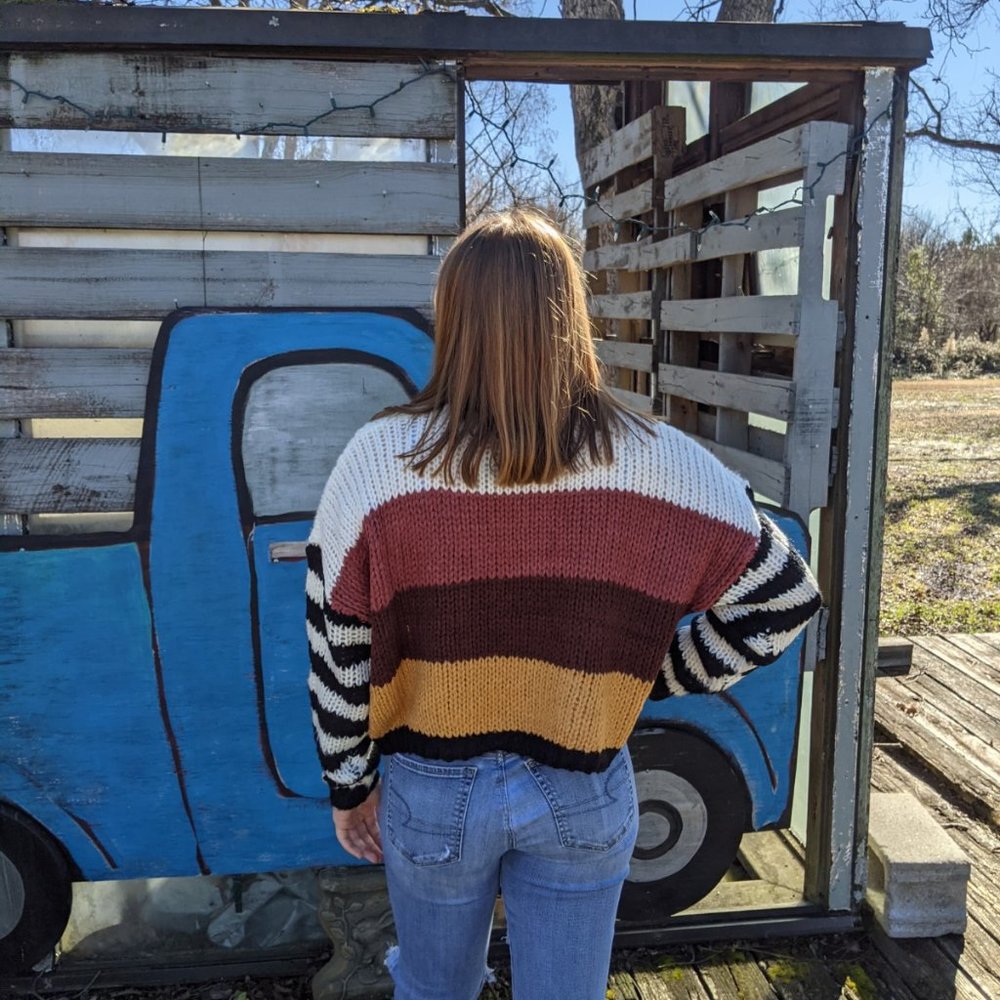 Miroh Striped Sweater w/ Contrast Sleeves - Picture 6 of 6